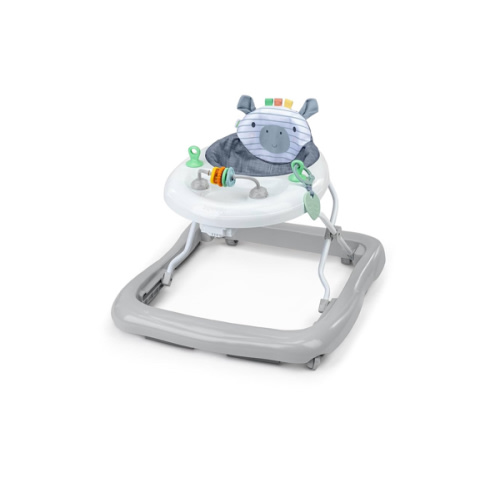 Ingenuity Smooth Strides Activity Baby Walker - Chambray, Developmental Walker, 3 Adjustable Heights, Toys Included, 6M-12M
