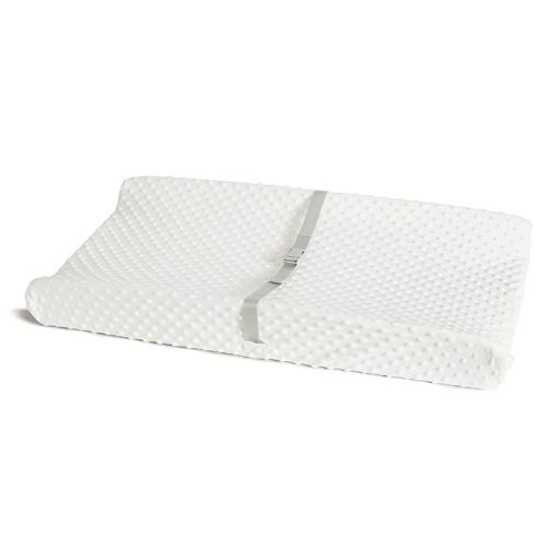 Munchkin Secure Grip Baby Diaper Changing Pad with Cover for Dresser, Waterproof and Wipeable, Contoured, Standard Size (16" x 31"), White