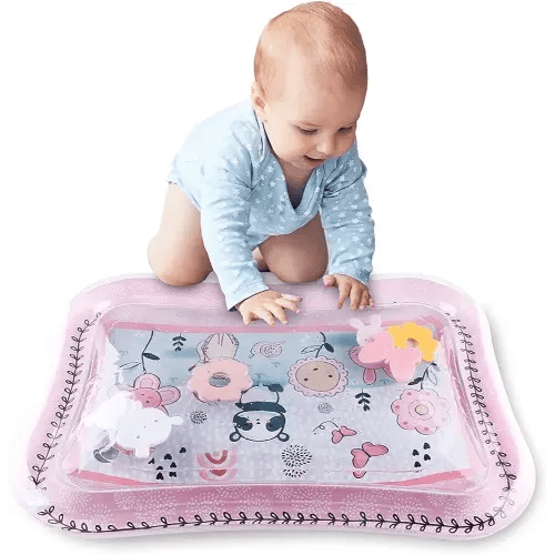The Peanutshell Tummy Time Water Play Mat for Baby Girls | Inflatable Sensory Development Toy & Tummy Time Mat