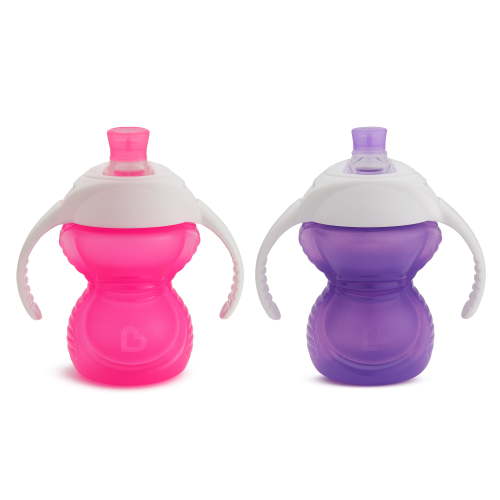 Munchkin® Click Lock™ Bite Proof Trainer Sippy Cup, 7 oz, Pink/Purple, Unisex, 2 Pack