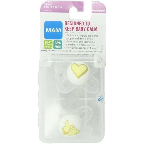MAM Start Silicone Pacifier, Colors May Vary, 2 Count