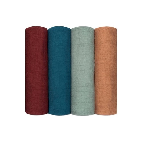 Muslin Swaddle Blankets, 4 Pack