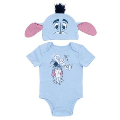 Disney Winnie the Pooh Eeyore Newborn Baby Boys Cosplay Bodysuit and Hat Set Blue Eeyore 0-3 Months