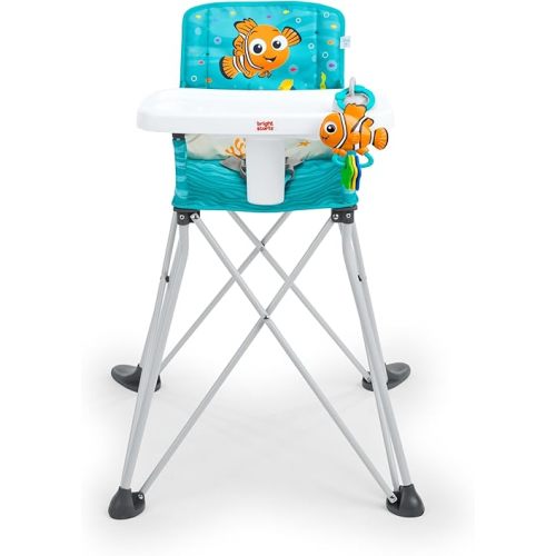 Bright Starts Disney Baby Finding Nemo Pop ‘n Dine Portable Highchair, Suction Cup Nemo Toy, Space Saving High Chair for Indoor/Outdoor Dining with Fast, Easy, Compact Fold, 6 Months - 45 Pounds