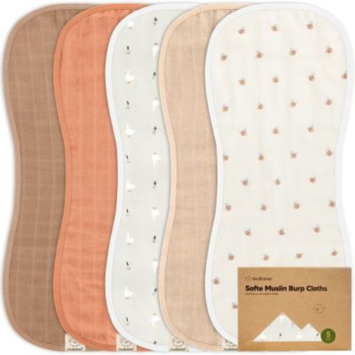 Keababies 5pk Organic Softe Muslin Burp Cloths For Baby Girls And Boys, Large Absorbent Burping Cloths For Babies, Baby Burp Clothes (hills)