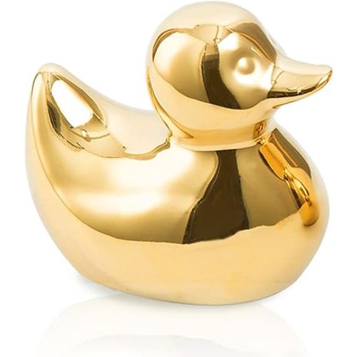 Home Decor Golden Ceramic Duck Figurines, Home Decor Animal Sculptures and Statues Handmade Artware Decor, Mini Duck