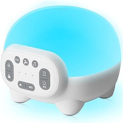 White Noise Sound Machine Baby for Sleeping with Night Light – 42 Soothing Sounds, Rechargeable White Noise Machine for Baby Kids Adults Sleep, Portable Lullaby Machine Baby Soother