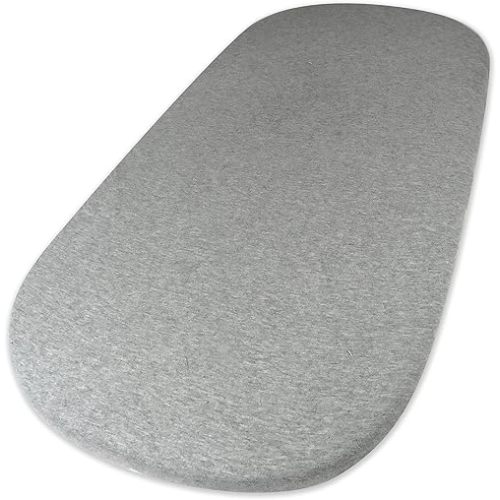 HonestBaby Organic Cotton Fitted Bassinet Sheet, Gray Heather, One Size