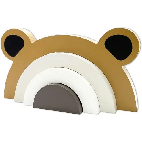 Wooden Bear Rainbow Decoration Wooden Bear Rainbow Decor Kids Room Decor Woodland Nursery Decor for Baby Bear Nursery Decor for Bedroom Nursery Room Shelf…