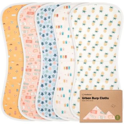 Keababies 5pk Urban Baby Burp Cloths, Organic Burping Cloth For Babies, Burp Rags For Baby Girls, Boys (beach Day)