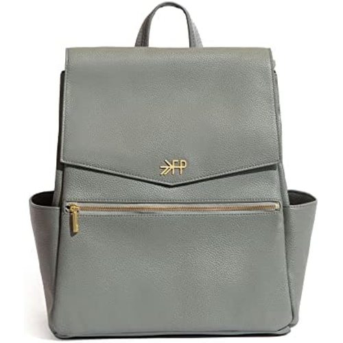 Freshly Picked Classic Diaper Bag Backpack, Wipeable Vegan Leather Diaper Bag With Changing Pad, Convertible (Stone)