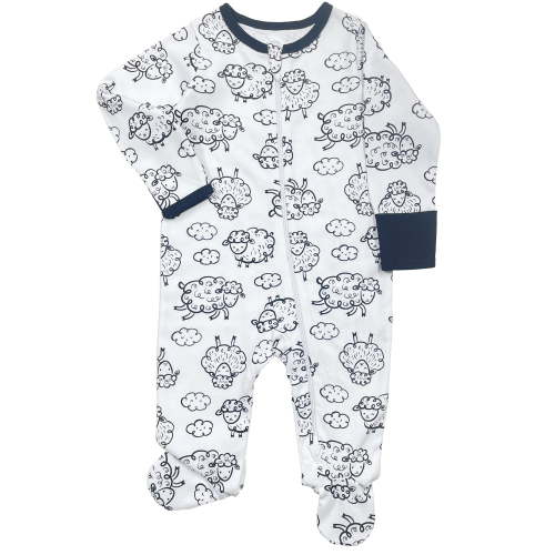 Wonder Nation Baby Gender Neutral Zip Front Footed Sleep N Play Pajamas, Sizes Preemie-6/9 Months