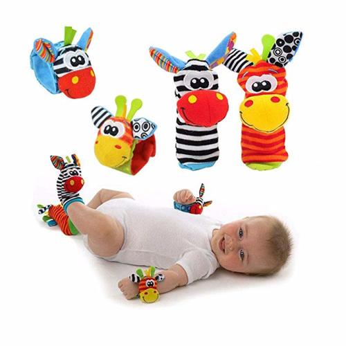 BBS Baby Wrist Rattle Baby Socks, Animal Toys Set Soft Animal Toy Suitable for Kids