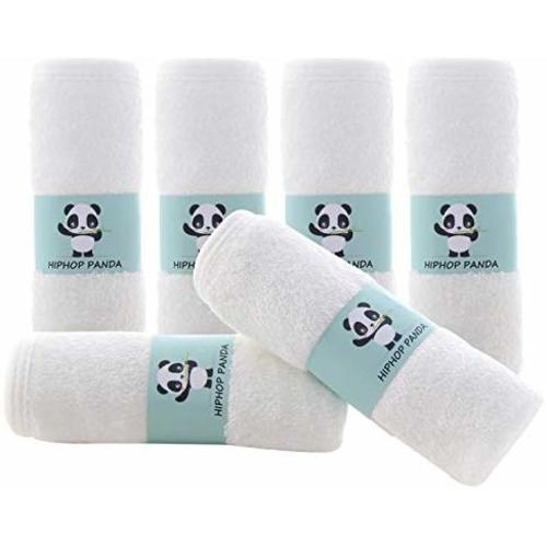 Bamboo Baby Washcloths - Hypoallergenic 2 Layer Ultra Soft Absorbent Bamboo Towel - Newborn Bath Face Towel - Natural Reusable Baby Wipes for Sensitive Skin - Baby Registry as Shower - White