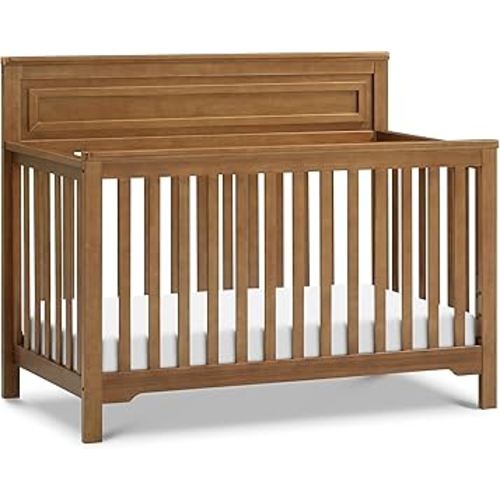 daVinci Autumn 4-in-1 Baby Crib Convertible to Toddler Bed, Daybed, Full-Size Bed - Easy Assembly - GREENGUARD Certified - 4 Adjustable Mattress Heights - Conversion Kit Sold Separately, Chestnut