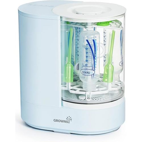 GROWNSY DeepClean Bottle Washer Pro, Baby Bottle Washer and Sterilizer and Dryer, Effortless Washing Machine for Bottle Cleaner, Pump Parts, Pacifiers - Wash, Sterilize and Dry with One Touch (Blue)