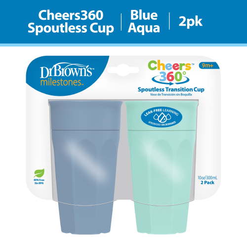 Dr. Brown's Milestones Cheers 360 Training Cup, 10 oz, Leak-Free