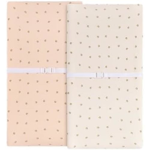 Ely’s & Co. Changing Pad Cover, Diaper Changing Table Sheets, 2 Pack, Cradle Sheet Set for Baby Girls, 100% Jersey Knit Cotton, Pink Vintage Floral Collection, 32”x16”x5”
