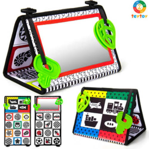 teytoy Tummy Time Floor Mirror, Double High Contrast Activity