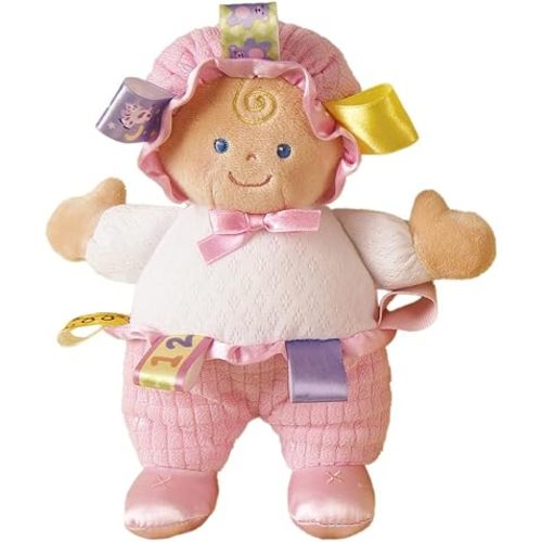 Taggies Baby Doll Huggable Plush Soft Toy with Sensory Tags, 8-Inches, Cutie