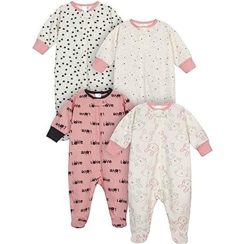 Amazon.com: Onesies Brand baby-girls 4-pack Sleep 'N Play Footies Multi Pack: Clothing, Shoes & Jewelry