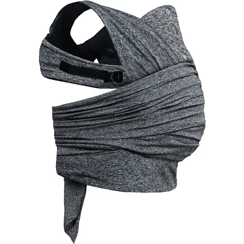 Boppy Baby Carrier - Adjustable ComfyFit, Heathered Gray, Hybrid Wrap with New Adjustable Arm Straps to Fit More Bodies, 3 Carrying Positions, 0m+ 8-35lbs, Soft Yoga-Inspired Fabric with Storage Pouch