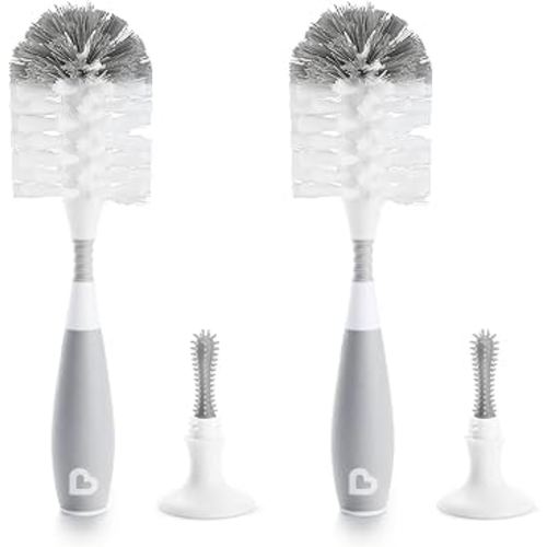 Munchkin® Bristle™ Bottle Brush, Grey, 2 Pack