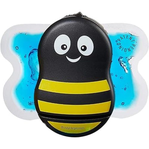 Buzzy - Personal Vibrating Ice Pack - As Seen On Shark Tank - Pain Relief for Shots, IVF, Insulin, Treatments, Vaccines - at Home First Aid - Solution to Reduce Needle Pain & Fear - Striped