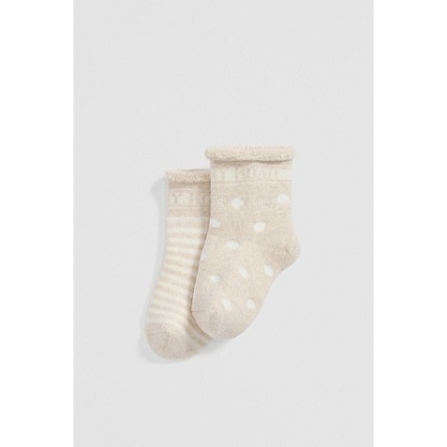 Country Road Newborn Sock Pack Of 2 Oatmeal Marle