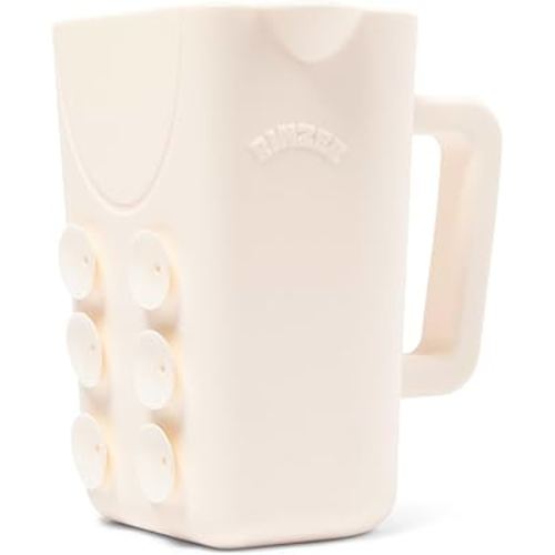 Rinzee® Baby Bath Cup with Suctions - BPA Free, 100% Food Grade Silicone Rinse Cup, Clutter-Free Tub Area, Kids Learning Tool, Sticks to Tiles, Drains Water Upside Down- "Patent Pending"