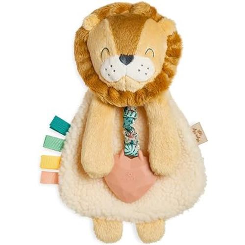 Itzy Ritzy - Itzy Lovey Including Teether, Textured Ribbons & Dangle Arms; Features Crinkle Sound, Sherpa Fabric and Minky Plush; Lion