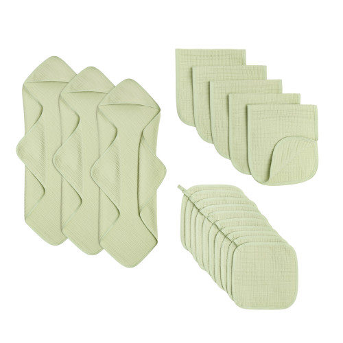Small Story Muslin Essentials 18-Piece Gift Set - Sage