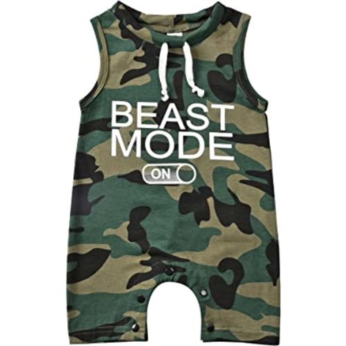 Aalizzwell Baby Boy Romper Newborn Infant Sleeveless Short Romper One Piece Active Summer Clothes