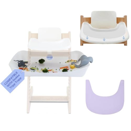 CATCHY - Stokke Tripp Trapp Bundle - 1 Catchy - The Food & Mess Catcher, 1 Silicone Placemat + 2 Suction Solvers - for ONLY The Stokke Tripp Trapp Highchair - Highchair Sold Separately