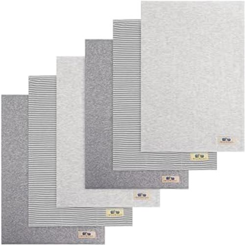 BlueSnail Soft and Absorbent Burp Cloths for Baby, Extra Large and Thick Burping Cloth 6 Pack (Gray)