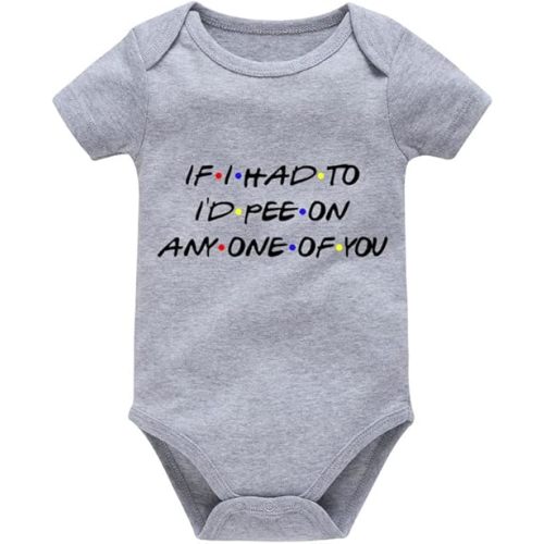 Friends Pee On Any Of You Onesie Funny Cute Infant Creeper One-piece Bodysuit Romper Outfit Cotton Baby Clothes