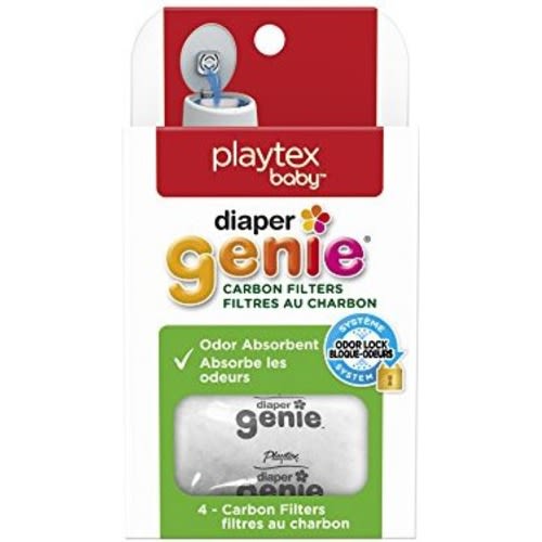 Playtex Diaper Genie Carbon Filter, Ideal for Use with Diaper Genie Complete, Odor Eliminator, 4 Pack