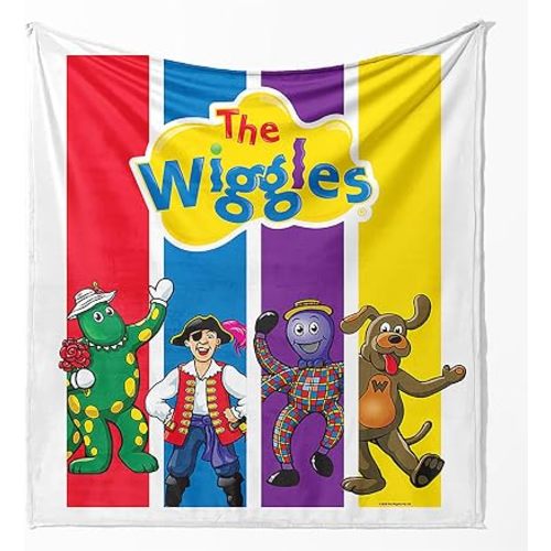 The Wiggles Fleece Throw Blanket 50 x 60 Kids Group Stripes