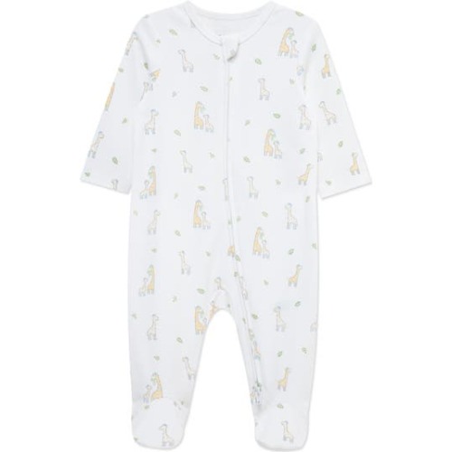 Little Me Giraffe Print Pima Cotton Footie | Nordstromrack
