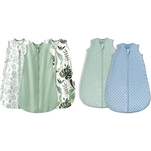 Yoofoss Baby Sleep Sack 6-12 Months Baby Wearable Blanket 100% Cotton 2-Way Zipper