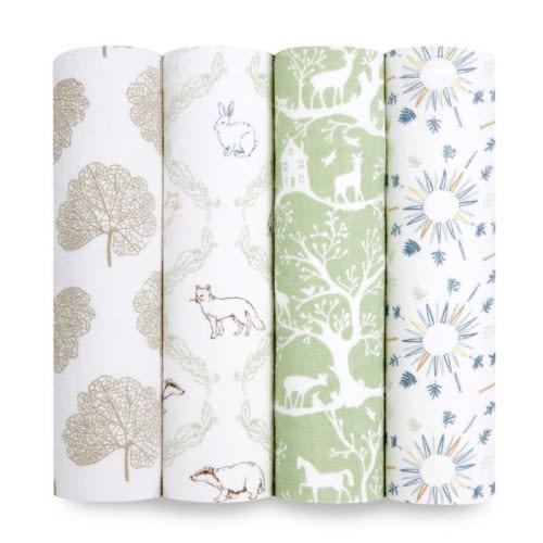 essentials cotton muslin swaddles 4 pack
