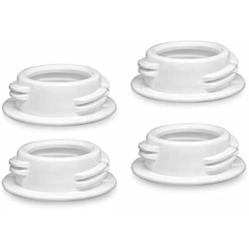 Maymom Baby Bottle Thread Changer or Bottle Converter; Allow Spectra S1 S2 Pumps' Wide Mouth Flanges to use Medela Bottles, Ameda Bottles, Lifefactory Bottles, Dr. Brown Narrow Neck Bottles, 4pc - 2nd Generation White