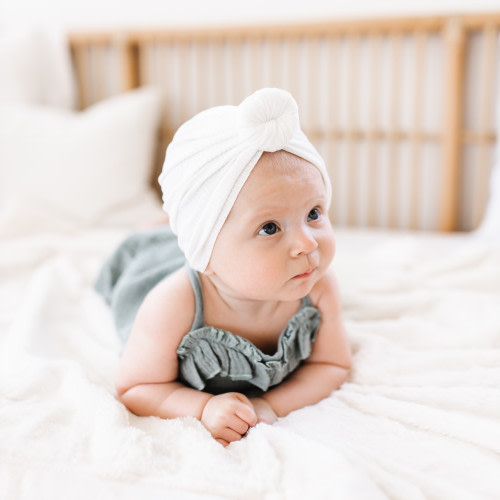 Bunny Knots Knotted Headwrap - Ivory, Newborn