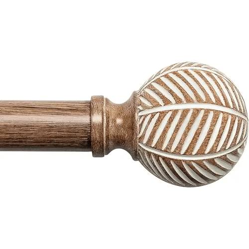 Amazon.com: Wood Curtain Rods for Windows: 1 Inch Diameter Adjustable Drapery Rods 28" to 48", Decorative Window Curtain Rods with Imitation Wood Grain Leaf Pattern Finials,Heavy Duty Single Curtain Rods for Bedroom Kitchen Window Office : Home & Kitchen