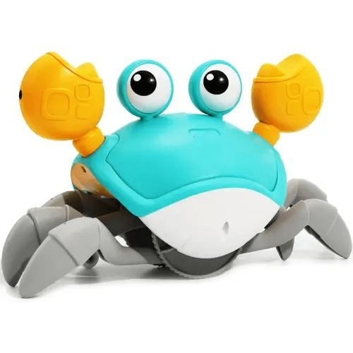 Crawling Crab Baby Toy, Interactive Infant Tummy Time Crab With Music (Automatically Avoid Obstacles), Toddler Walking Dancing Crab, Fun Boy Girl 6-12 Months 1-3+ Year Old Birthday Gift (Green)