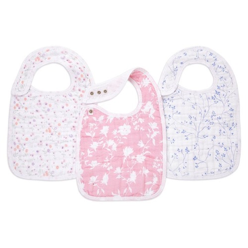 Floral Cotton Muslin Snap Bibs | aden + anais