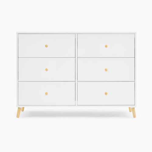 Delta Children Essex 6 Drawer Dresser - Bianca White/Natural