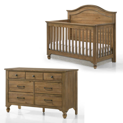 Westwood Highland 2 Piece Nursery Set in Sand Dune - Crib and Dresser