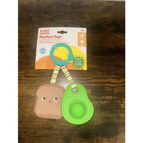 BRIGHT STARTS Perfect Pair 2-in-1 TEETHER Toy 3M+ Soft And Crinkle Textures