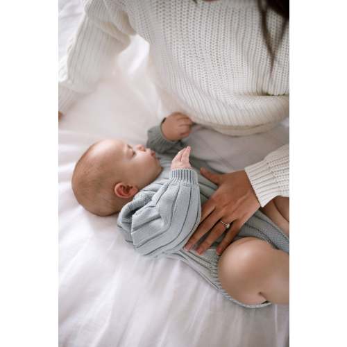 Wide Ribbed Knit Onesie ‘Fog’